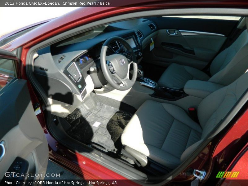 Crimson Red Pearl / Beige 2013 Honda Civic EX-L Sedan