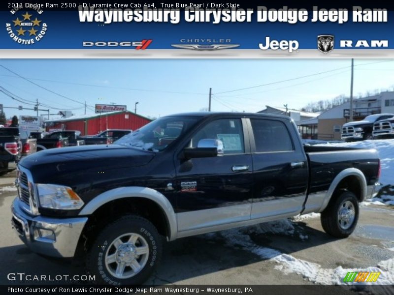 True Blue Pearl / Dark Slate 2012 Dodge Ram 2500 HD Laramie Crew Cab 4x4