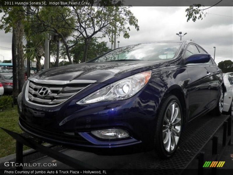 Indigo Blue Pearl / Gray 2011 Hyundai Sonata SE