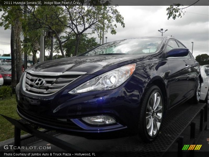 Indigo Blue Pearl / Gray 2011 Hyundai Sonata SE