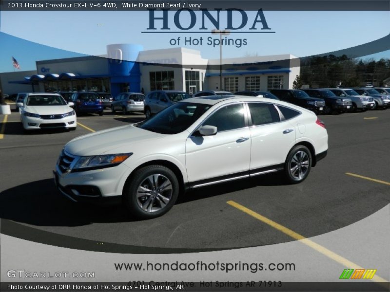 White Diamond Pearl / Ivory 2013 Honda Crosstour EX-L V-6 4WD