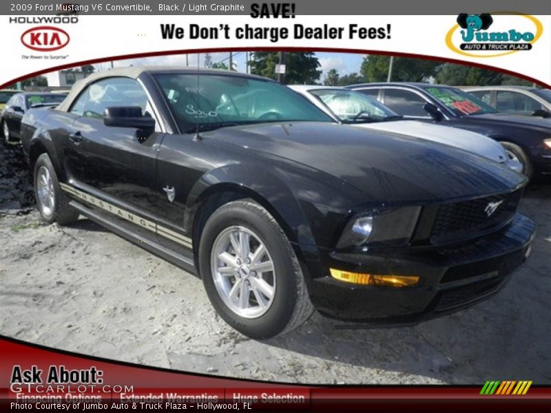 Black / Light Graphite 2009 Ford Mustang V6 Convertible