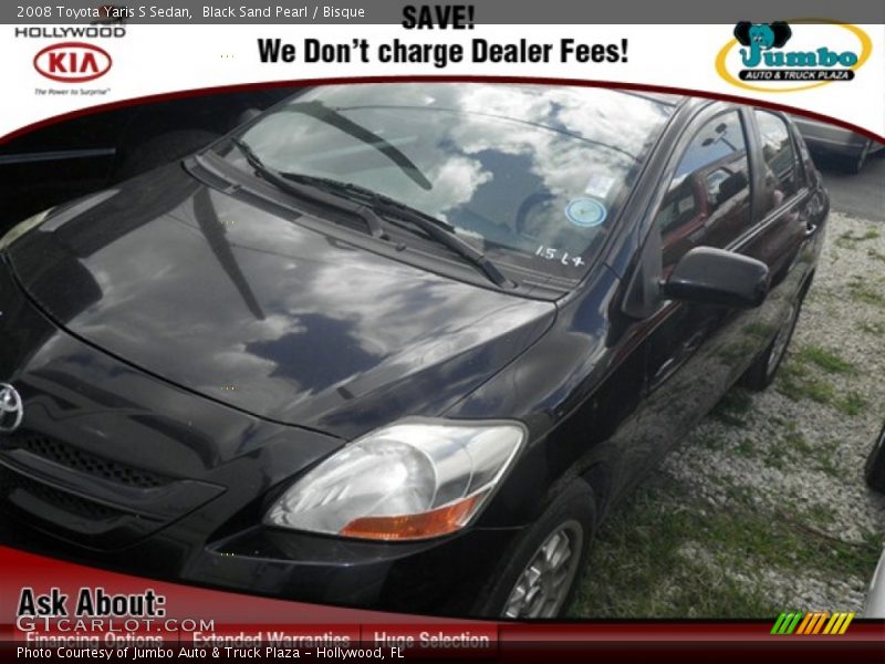 Black Sand Pearl / Bisque 2008 Toyota Yaris S Sedan