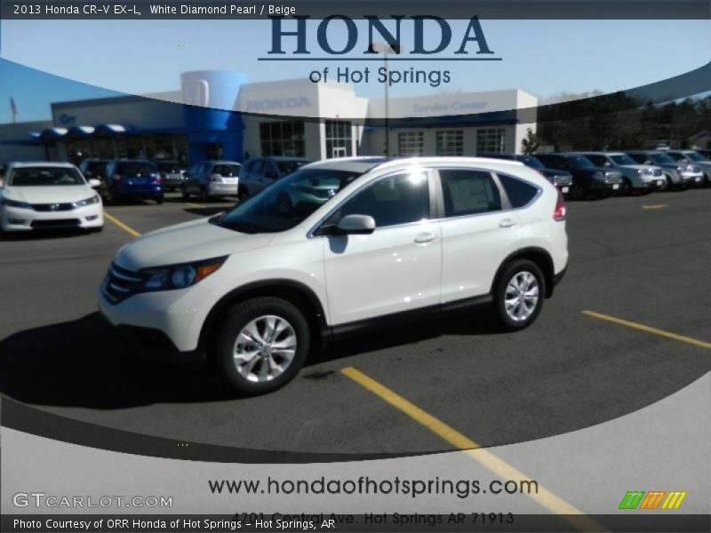 White Diamond Pearl / Beige 2013 Honda CR-V EX-L
