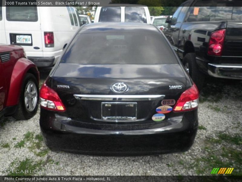 Black Sand Pearl / Bisque 2008 Toyota Yaris S Sedan