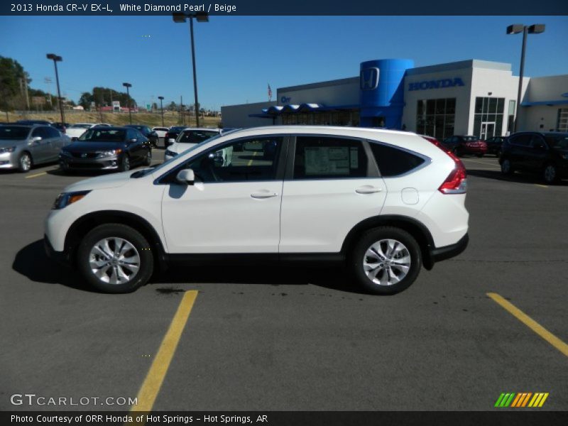 White Diamond Pearl / Beige 2013 Honda CR-V EX-L