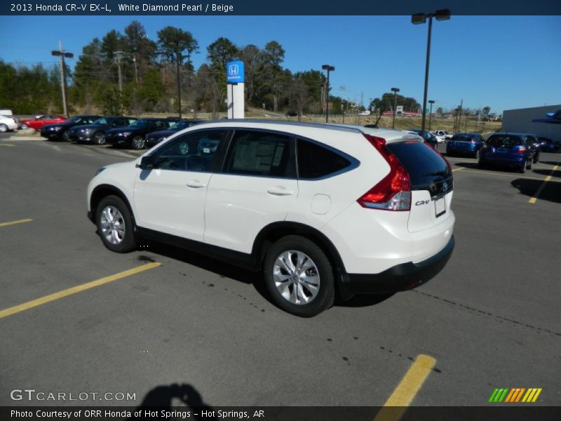 White Diamond Pearl / Beige 2013 Honda CR-V EX-L