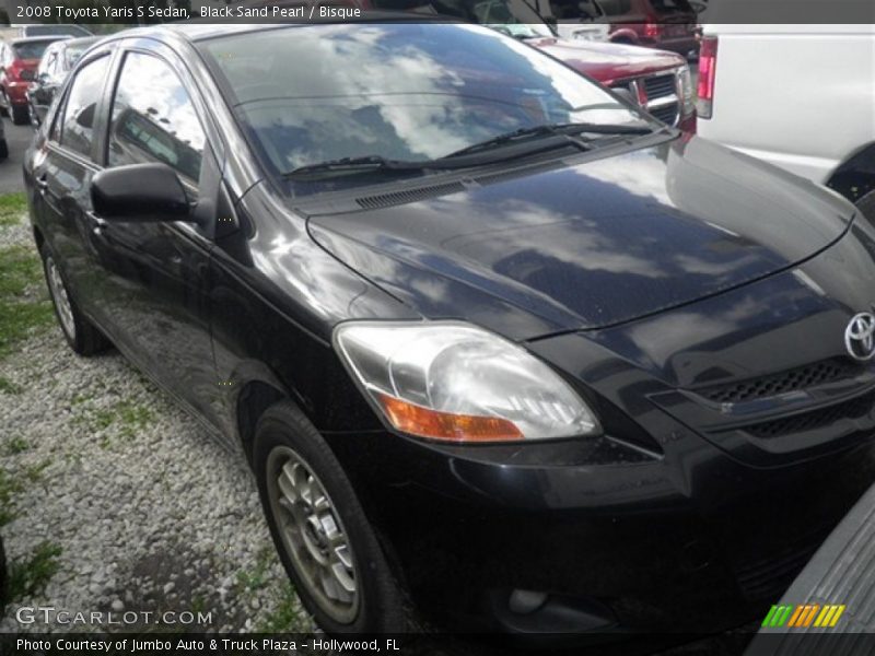 Black Sand Pearl / Bisque 2008 Toyota Yaris S Sedan