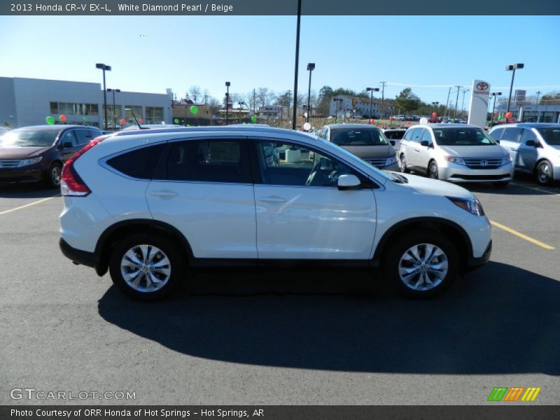 White Diamond Pearl / Beige 2013 Honda CR-V EX-L