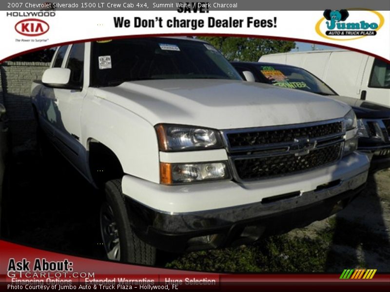 Summit White / Dark Charcoal 2007 Chevrolet Silverado 1500 LT Crew Cab 4x4