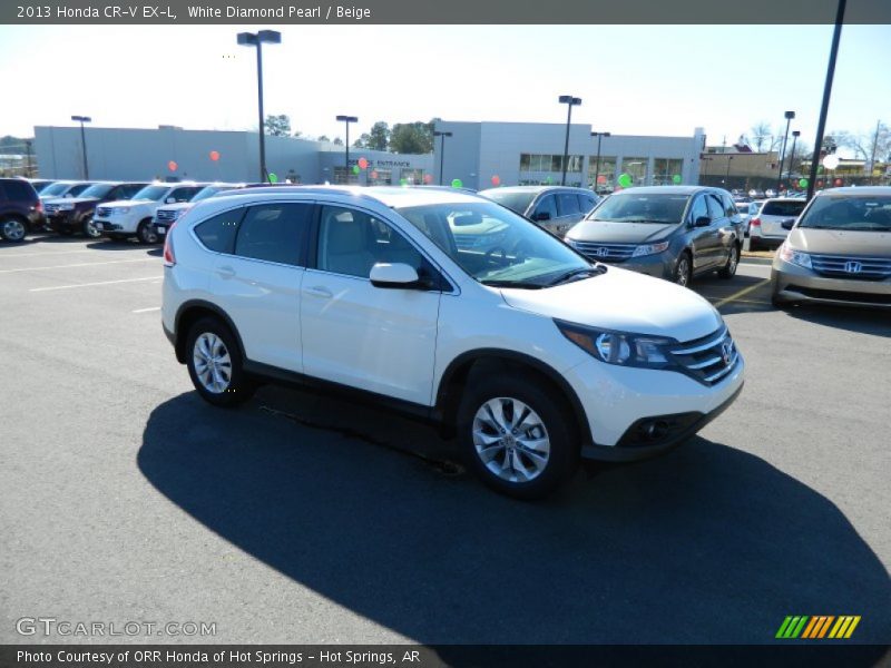 White Diamond Pearl / Beige 2013 Honda CR-V EX-L