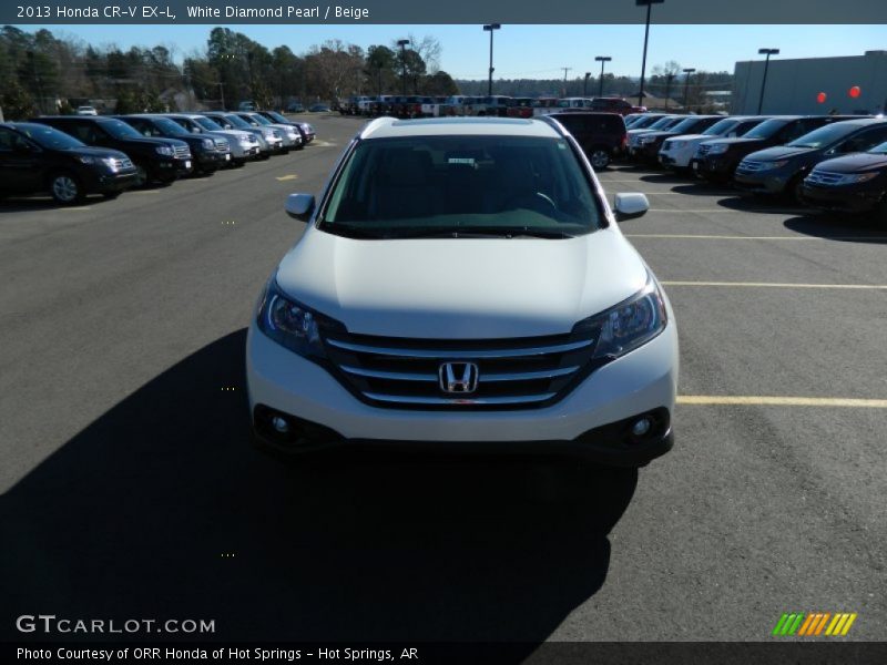 White Diamond Pearl / Beige 2013 Honda CR-V EX-L