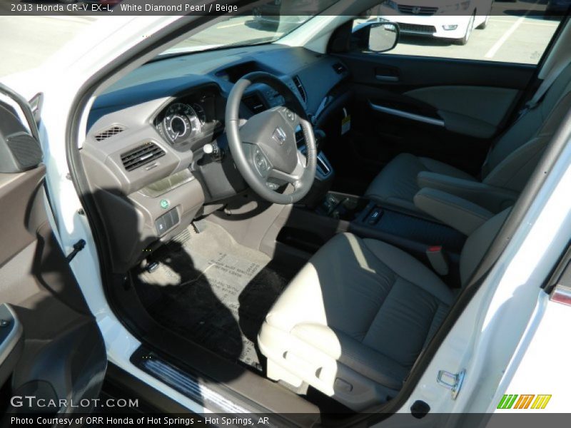 White Diamond Pearl / Beige 2013 Honda CR-V EX-L