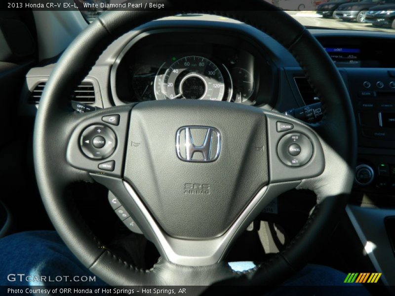 White Diamond Pearl / Beige 2013 Honda CR-V EX-L