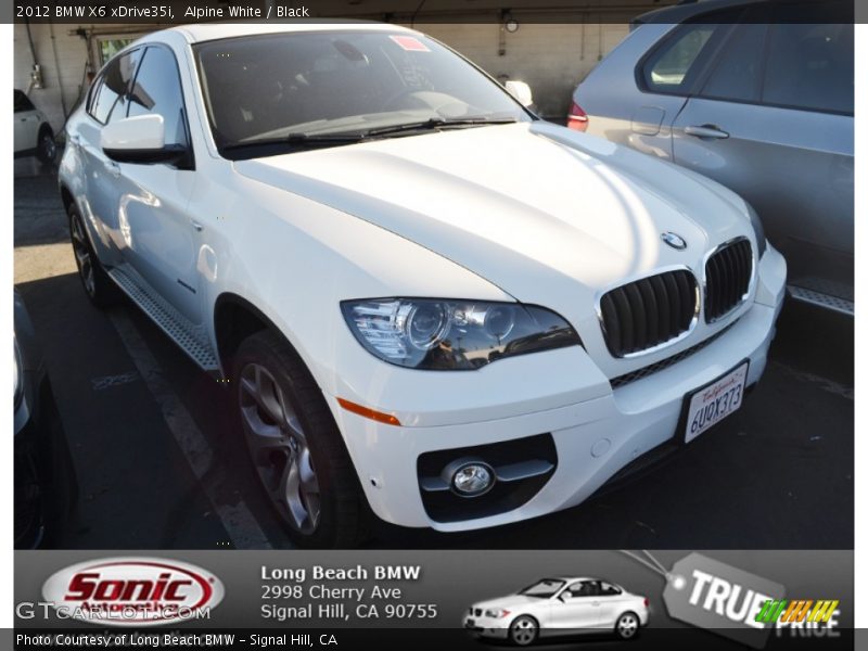 Alpine White / Black 2012 BMW X6 xDrive35i