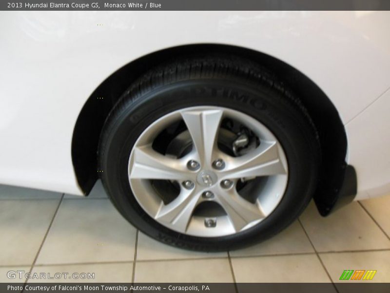 Monaco White / Blue 2013 Hyundai Elantra Coupe GS