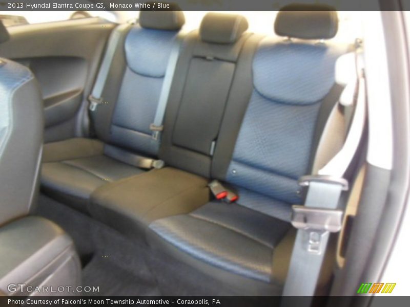 Monaco White / Blue 2013 Hyundai Elantra Coupe GS