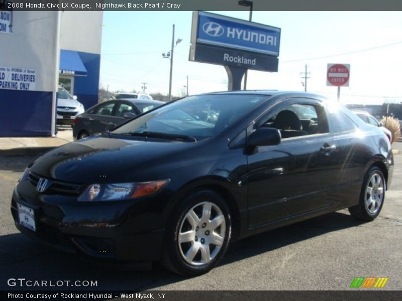 Nighthawk Black Pearl / Gray 2008 Honda Civic LX Coupe