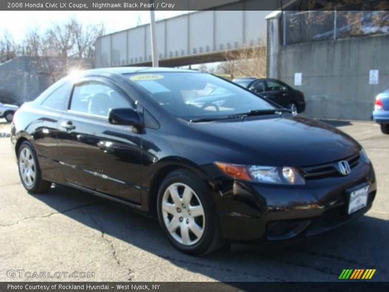 Nighthawk Black Pearl / Gray 2008 Honda Civic LX Coupe