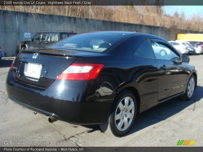 Nighthawk Black Pearl / Gray 2008 Honda Civic LX Coupe