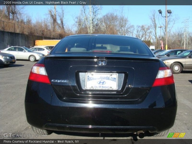 Nighthawk Black Pearl / Gray 2008 Honda Civic LX Coupe