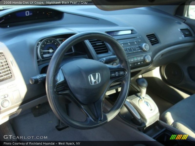 Nighthawk Black Pearl / Gray 2008 Honda Civic LX Coupe