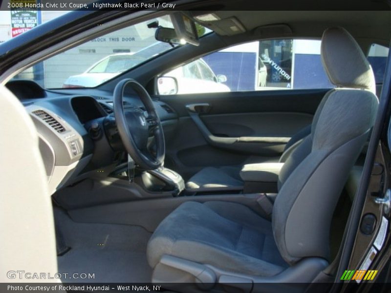Nighthawk Black Pearl / Gray 2008 Honda Civic LX Coupe