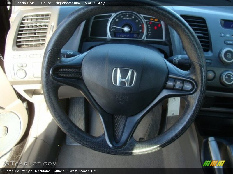 Nighthawk Black Pearl / Gray 2008 Honda Civic LX Coupe