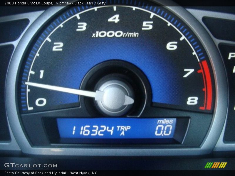 Nighthawk Black Pearl / Gray 2008 Honda Civic LX Coupe