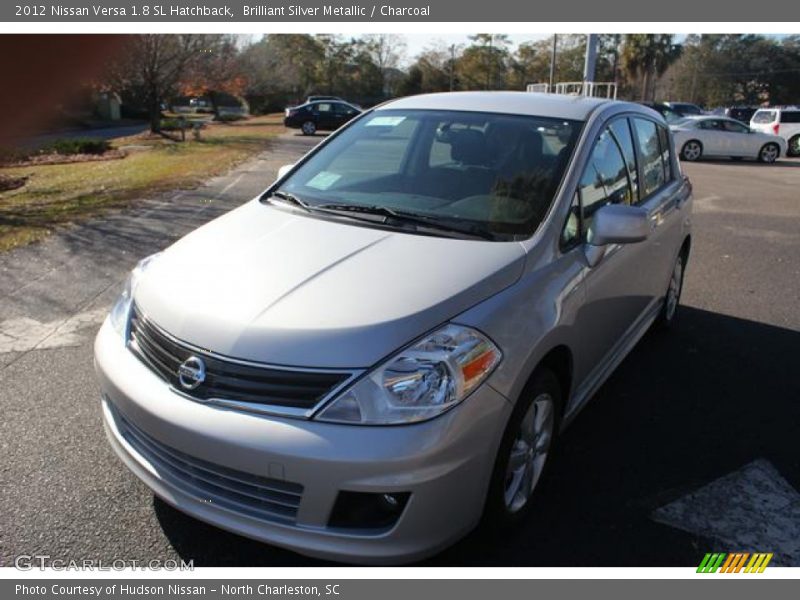Brilliant Silver Metallic / Charcoal 2012 Nissan Versa 1.8 SL Hatchback