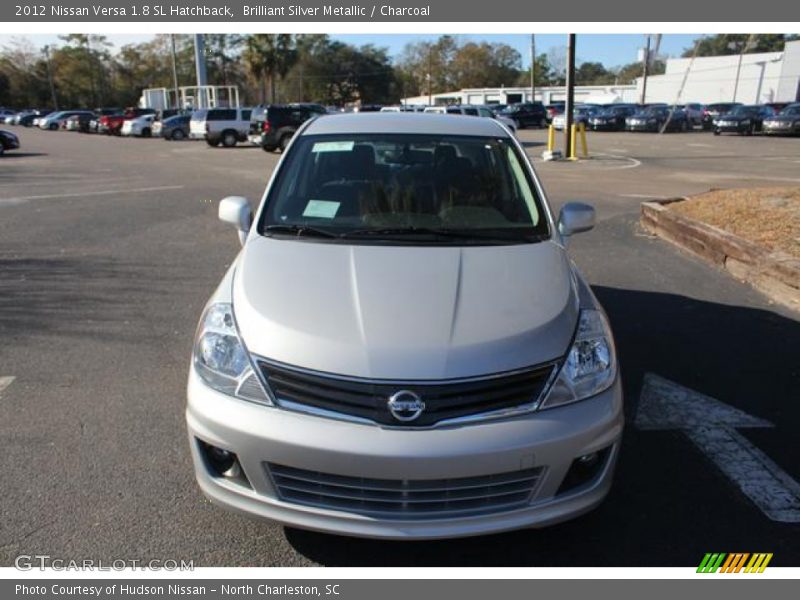 Brilliant Silver Metallic / Charcoal 2012 Nissan Versa 1.8 SL Hatchback