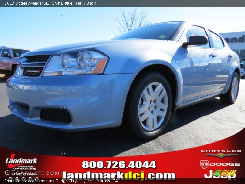 Crystal Blue Pearl / Black 2013 Dodge Avenger SE
