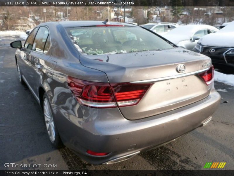 Nebula Gray Pearl / Black/Shimamoku Espresso 2013 Lexus LS 460 L AWD