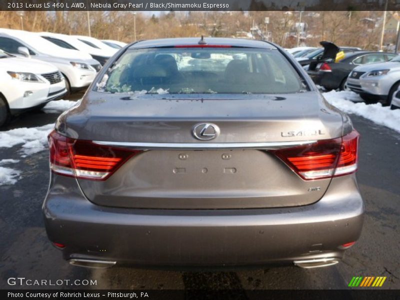 Nebula Gray Pearl / Black/Shimamoku Espresso 2013 Lexus LS 460 L AWD