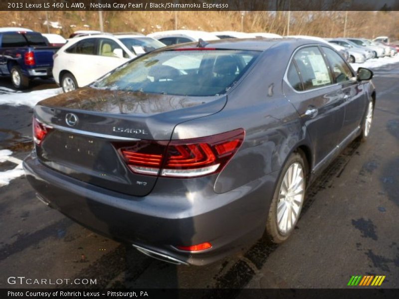 Nebula Gray Pearl / Black/Shimamoku Espresso 2013 Lexus LS 460 L AWD