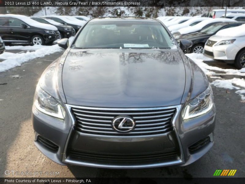 Nebula Gray Pearl / Black/Shimamoku Espresso 2013 Lexus LS 460 L AWD