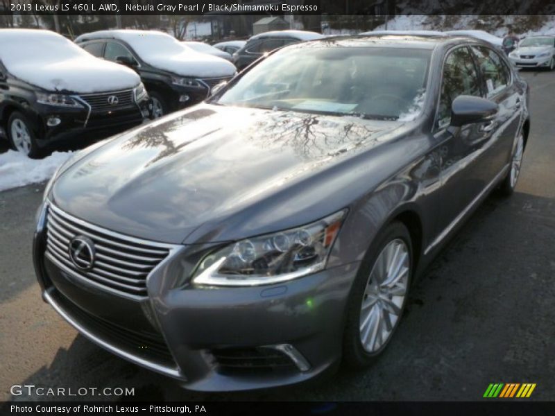 Nebula Gray Pearl / Black/Shimamoku Espresso 2013 Lexus LS 460 L AWD