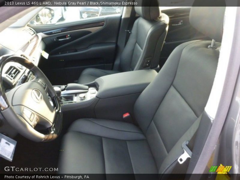 Nebula Gray Pearl / Black/Shimamoku Espresso 2013 Lexus LS 460 L AWD