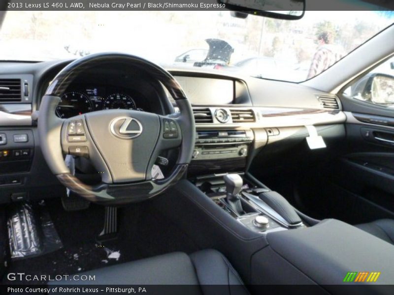 Nebula Gray Pearl / Black/Shimamoku Espresso 2013 Lexus LS 460 L AWD