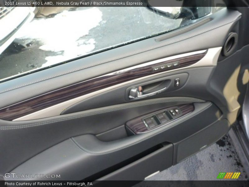 Nebula Gray Pearl / Black/Shimamoku Espresso 2013 Lexus LS 460 L AWD