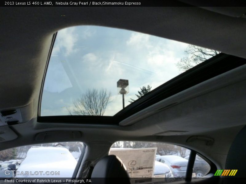 Nebula Gray Pearl / Black/Shimamoku Espresso 2013 Lexus LS 460 L AWD