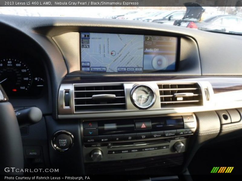 Nebula Gray Pearl / Black/Shimamoku Espresso 2013 Lexus LS 460 L AWD