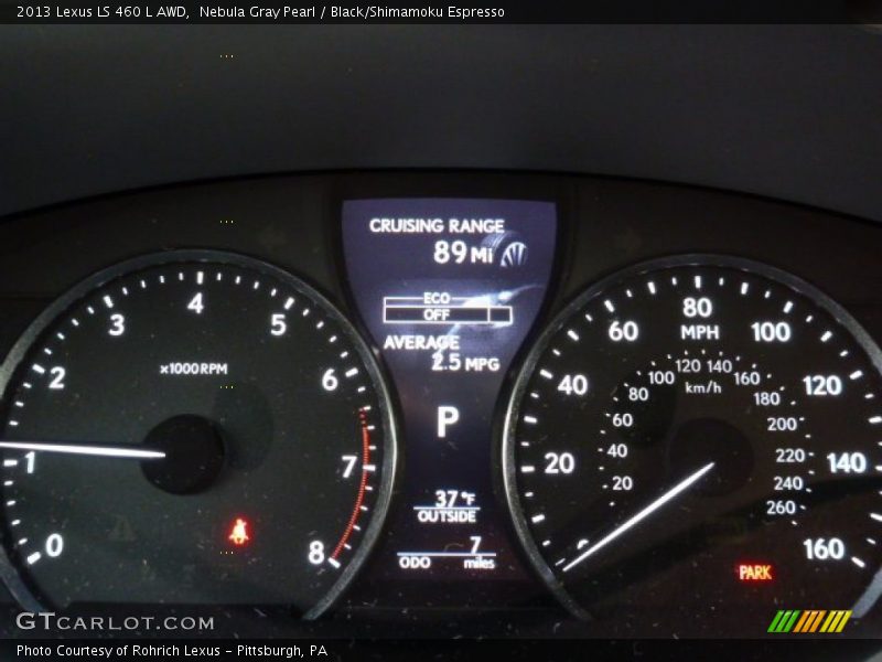 Nebula Gray Pearl / Black/Shimamoku Espresso 2013 Lexus LS 460 L AWD