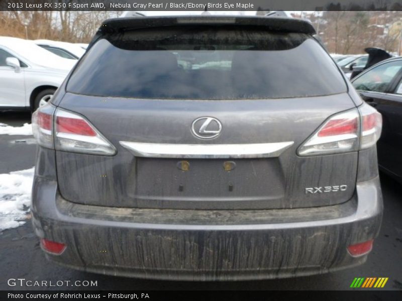 Nebula Gray Pearl / Black/Ebony Birds Eye Maple 2013 Lexus RX 350 F Sport AWD