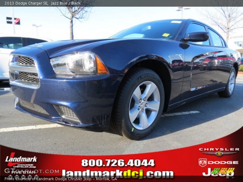 Jazz Blue / Black 2013 Dodge Charger SE