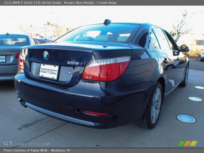 Monaco Blue Metallic / Cream Beige 2010 BMW 5 Series 528i xDrive Sedan
