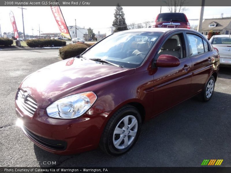 Wine Red / Gray 2008 Hyundai Accent GLS Sedan