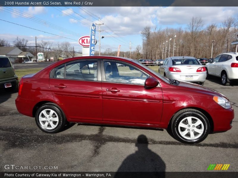 Wine Red / Gray 2008 Hyundai Accent GLS Sedan