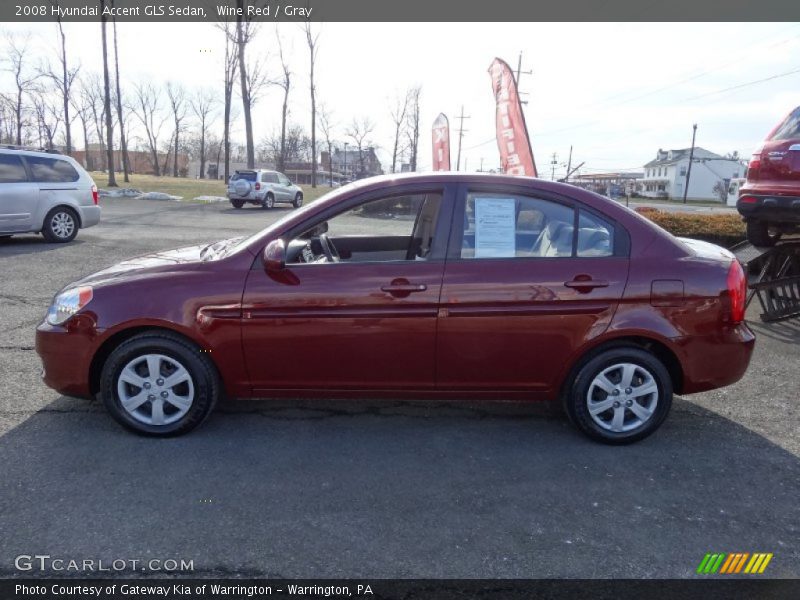 Wine Red / Gray 2008 Hyundai Accent GLS Sedan