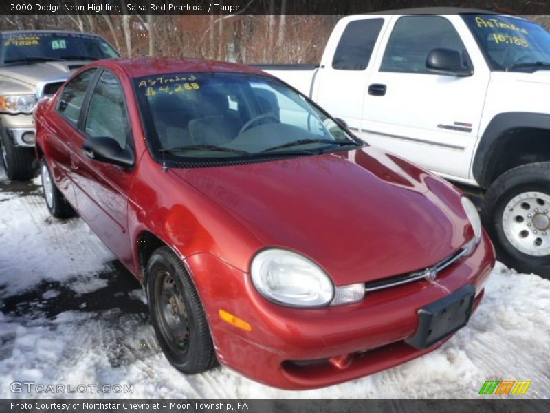 Salsa Red Pearlcoat / Taupe 2000 Dodge Neon Highline
